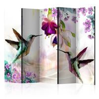 biombo - hummingbirds and flowers ii 225x172 cm