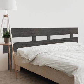 Dhome Cabecero Ceniza 220cm Dual Horizontal Estilo Valla Con Patas Madera Reciclada Dm Herrajes Incluidos (220cm Dual Horizontal Valla, Ceniza)