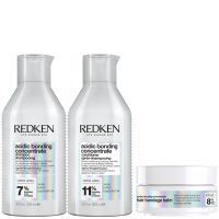 redken acidic bonding concentrate hair bandage balm 75ml shampoo 300ml and conditioner 300ml bundle