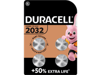 pilas de boton - duracell 2032 paquete 4 unidades 3v dl2032 cr2032 plata