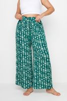 yours pantalon playero verde estampado ikat mujer curvy y tallas grandes yours