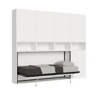 cama abatible individual horizontal kando con colchon composicion c fresno blanco