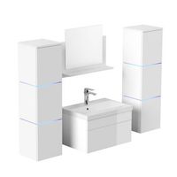 conjunto completo de muebles de bano wangerooge xl - blanco made in germany
