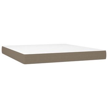 Colchón Matrimonial | Colchón De Cama | Colchão De Muelles Ensacados Tela Gris Taupe 180x200x20 Cm