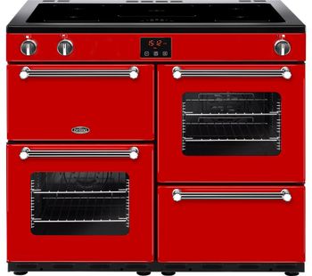 BELLING Kensington 100Ei Electric Induction Range Cooker - Red & Chrome, Red