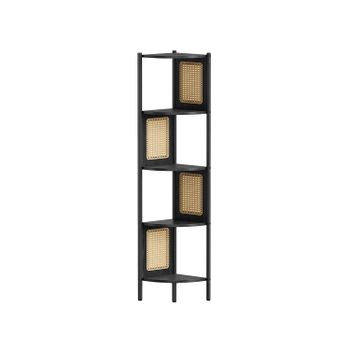 Librería Esquinera de 5 Niveles 31,9 x 31,9 x 156,4 cm, Negro Ébano