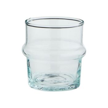 Pequeño vaso de agua de cristal transparente