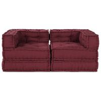 unidad de sofa modular 2 uds tela castano 140 x 70 x 56 cm vidaxl