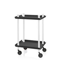 carrito auxiliar leky armazon blanco 2 estantes multifuncional practico y decorativoaceronegro