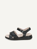 caprice sandal black made of leather without heel size 39