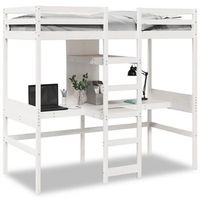 cama alta sin colchon madera maciza de pino blanco 80x200 cm vidaxl