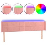cabecero con led de terciopelo rosa 163x16x7888 cm vidaxl