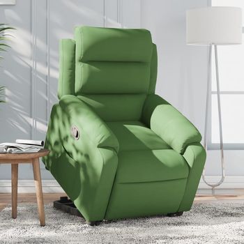 Vidaxl Sillón Reclinable Elevable Terciopelo Verde Claro