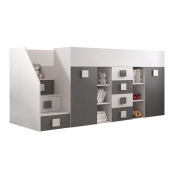Litera Hartford 366, Individuales, Gris, Aglomerado Laminado, Somieres, 94x249x124cm