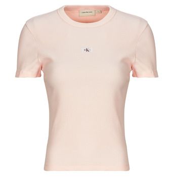 Calvin Klein Jeans Camiseta WOVEN LABEL RIB FITTED TEE para mujer