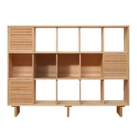 libreria en madera maciza natural 3 puertas 160 cm barnizado