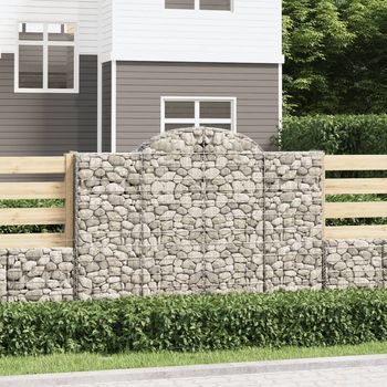 Cestas De Gaviones 3 Piezas | Gavión Para Piedras | Gavión Decorativo Forma De Arco Hierro 200x50x140/160 Cm Cfw265706