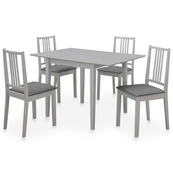 Juego De Muebles De Comedor 5 Piezas Mdf Gris Vidaxl