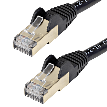 10M CAT6A ETHERNET CABLE BLACK - SHIELDED COPPER WI RE