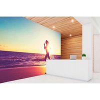 fotomural vinilo running atardecer en la playa 350 x 250 cm