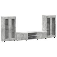 conjunto de mueble de tv florin 3 uds gris concreto vidaxl