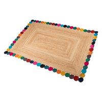 alfombra yute 160x230cm  natural  borde redondeles