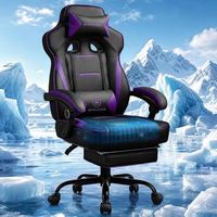 silla gaming con reposapies ergonomica oficina 180 kg soporte lumbar y reposacabezas altura regulable acolchada gtplayer - morado