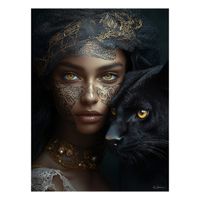 cuadro mujer con pantera alu dibond 15x20