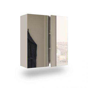 Armario camerino con espejo 60x65 cm melamina blanco brillo