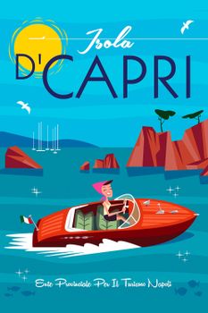 Cuadro viaje a capri impresión sobre lienzo 40x60cm