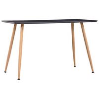 mesa de comedor mdf gris y color roble 120x60x74 cm vidaxl