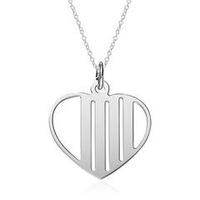 cadena en forma de corazon de plata 925 grabable