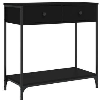 Mesa Consola | Mesa De Entrada | Mesa Auxiliar Madera De Ingeniería Negro 75x34,5x75 Cm