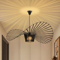 nettlife lampara colgante negra e27 lampara colgante diam100cm diseno creativo sala de estar lampara de mesa de comedor vintage de poliuretano pu