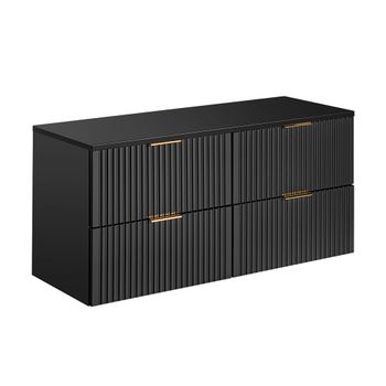 Mueble bajo lavabo 120cm encimera tableros de melamina y mdf negro
