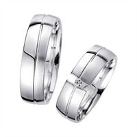 alianzas oro blanco con diamante ancho 6 mm