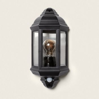 Ledkia Aplique de Pared Exterior PC con Sensor PIR Newquay Negro