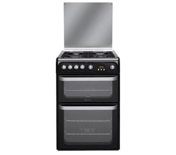 HOTPOINT HUG61K Gas Cooker - Black, Black