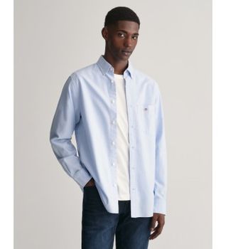 Gant para hombre. 3000200 Camisa Oxford Regular Fit azul (M), Casual, Algodón, Clásico, Manga larga