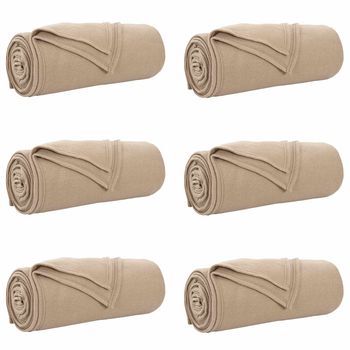 Mantitas De Sofá 6 Uds. Camel 240 X 220 Cm 4.28 Kg Lana Vidaxl
