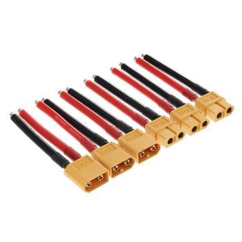 3 pares de enchufe macho XT60 de 12AWG y 5cm de cable de silicona