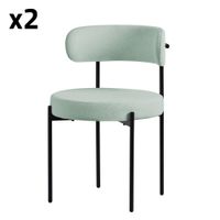 2x sillas de comedor verde asiento poliester teddy con respaldo alto
