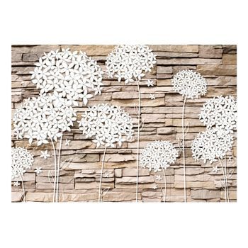 Papel Pintado 3d - Flowers On The Stone (350x245 Cm)