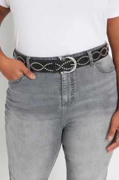 Cinturón Negro Con Tachas Plateadas Jean