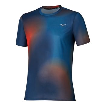 Mizuno Core Graphic Camiseta de running Hombres - naranja, azul