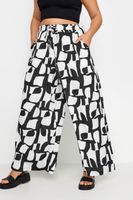 limited collection pantalon blanco y negro estampado retro abstracto mujer curvy y tallas grandes limited collection
