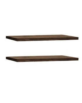 Pack 2 estanterías de madera maciza flotante nogal 80x3,2cm