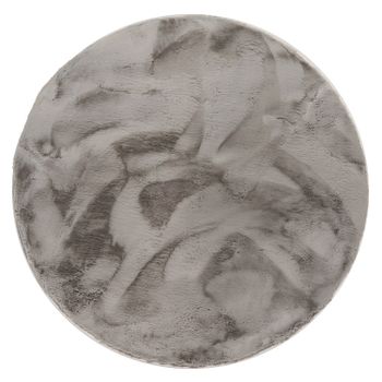 Alfombra de piel Fluffy_deluxe gris  200 cm redondo