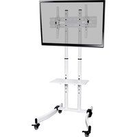 proper p-ttt103w-1 trolley 700 mm tv stand with bracket - white white