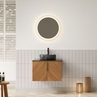 mueble de lavabo - mueble para bano - contrachapado - marron roble y negro 61x50x526cm